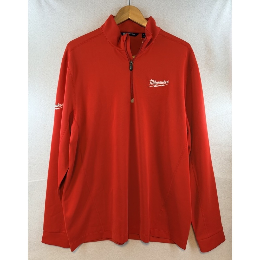 Cutter & Buck Milwaukee Tool 1/4 Zip Pullover Men's XL Red Performance Stretch - Picture 2 of 11